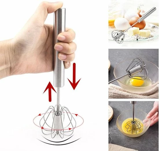 LOUZIR Semi Automatische Garde Van Roestvrij Staal - Beslag Klopper - Staafmixer - Mixer - Zilver