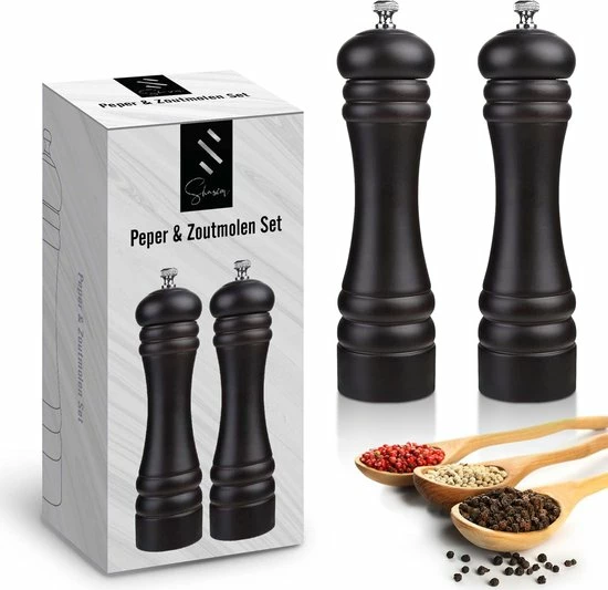 Shasim Zout En Pepermolen Set - BLACK FRIDAY- Zwart
