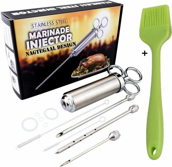 Nagtegaal Design Marinade Injector Set Met Accessoires In Opbergdoos