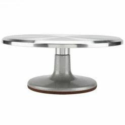 Krumble Taartplateau Draaibaar RVS / Diameter Van Ø31cm / Ideaal Voor Het Snijden En Maken Van Taarten - Geborsteld Chroom