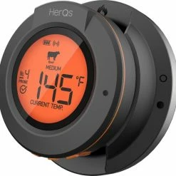 HerQs - Connected Digital Dome Thermometer - Keuken Thermometer, Digitale, Kerntemperatuur, Vleesthermometer, Bluetooth, App, Draadloos, Meater, Thermometer