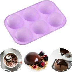 ZijTak - Halve Bol - 2 STUKS - Silicone - Chocolate Bomb - Dessert - Pastel Paars