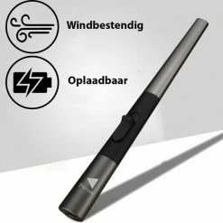 Perow Oplaadbare Lange Elektrische Aansteker - Duurzame Plasma Aansteker – Luxe Aansteker - Inclusief Cadeauverpakking - BBQ – Kaarsen - Zwart