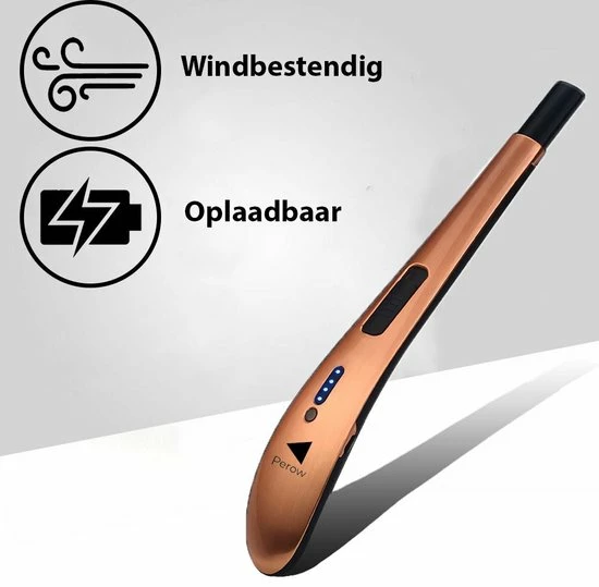 Perow Oplaadbare Lange Elektrische Aansteker - Rose Goud - Duurzame Plasma Aansteker - Inclusief Cadeauverpakking - BBQ - Kaarsen - Afbeelding 2