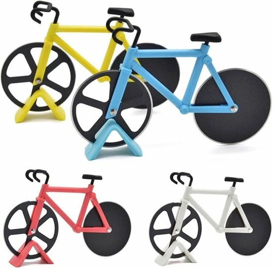 HMerch™ Pizzasnijder Fiets - Geel - Pizzaroller - Racefiets - Pizza Snijder / Mes - Kerstcadeau / Sinterklaascadeau - Afbeelding 4