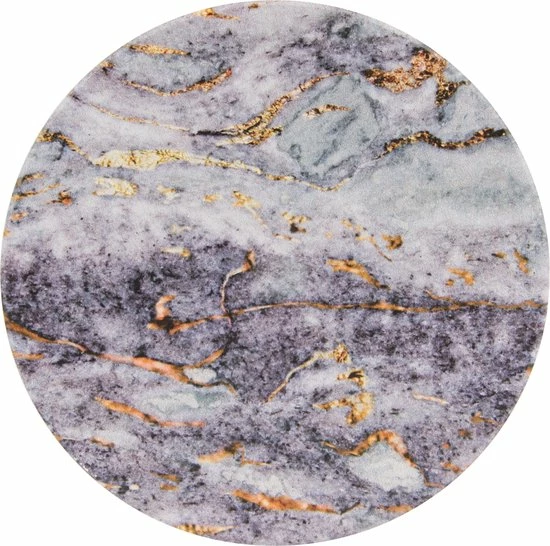 Castagnola Keramische Onderzetters Met Houder – Onderzetters Voor Glazen – Onderzetters Design – Onderzettersset – Drink Onderzetters – Keramisch – Kurk – Set Van 6 – Grijs/Goud - Afbeelding 2