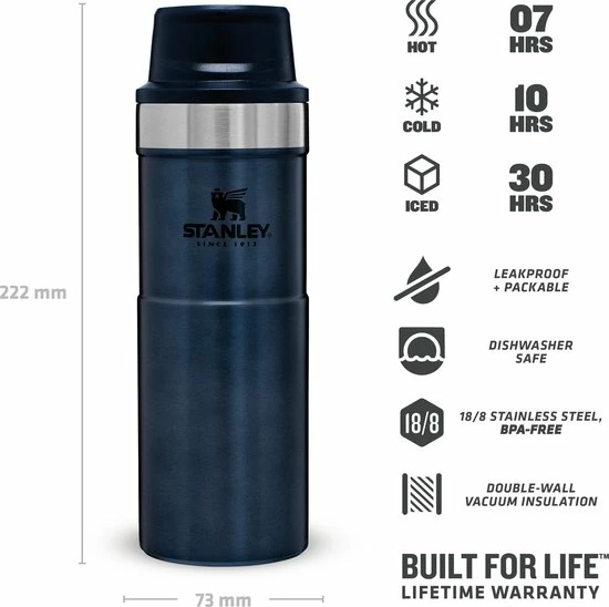 Stanley PMI Stanley Trigger-Action Travel Mug 0.47L - Thermosfles - Nightfall - Afbeelding 4