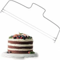 Homewell® Taartsnijder Met Twee Draden - RVS - Taartzaag & Cake Snijder - 8 Hoogtes