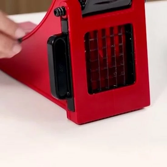 Merkloos Frietsnijder - Patatsnijder - Groentesnijder - Roestvrijstaal - Raspen, Schillers & Snijders - Rood - Afbeelding 2