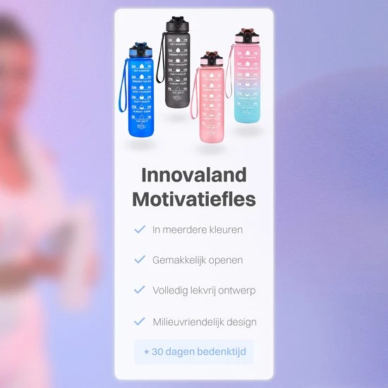 Innovaland Motivatie Waterfles Zwart - 1 Liter Drinkfles - Waterfles Met Rietje - Waterfles Met Tijdmarkering - BPA Vrij - Volwassenen - Kinderen - Vaderdag Cadeau - Geschenk - Cadeau Voor Man - Vrouw - Sinterklaas Cadeautjes - Mannen - Vrouwen - Afbeelding 2