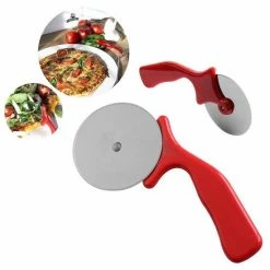 Krumble Pizzasnijder - Pizzaroller - Pizza Snijder - Pizza - Pizzames - Deegsnijder - Vaatwasserbestendig - RVS En Kunststof - Rood