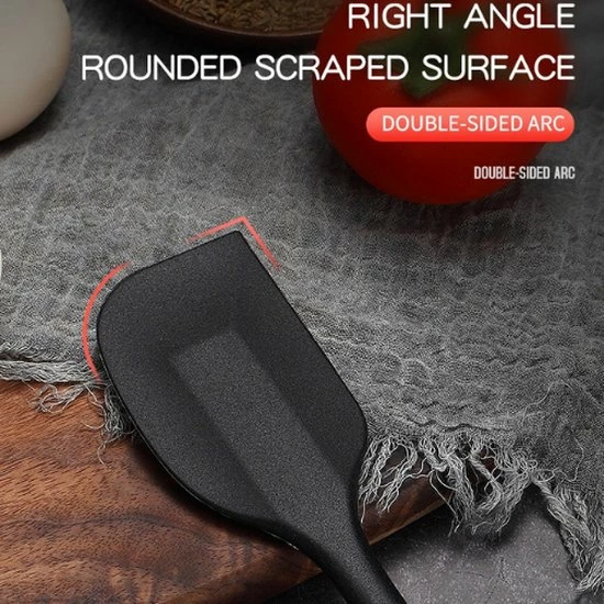 Superdealer Siliconen Spatel - Hittebestendig - Vaatwasserbestendig - BPA Vrij - Kookgerei - Pannenlikker - 21 Cm - Zwart - Afbeelding 2