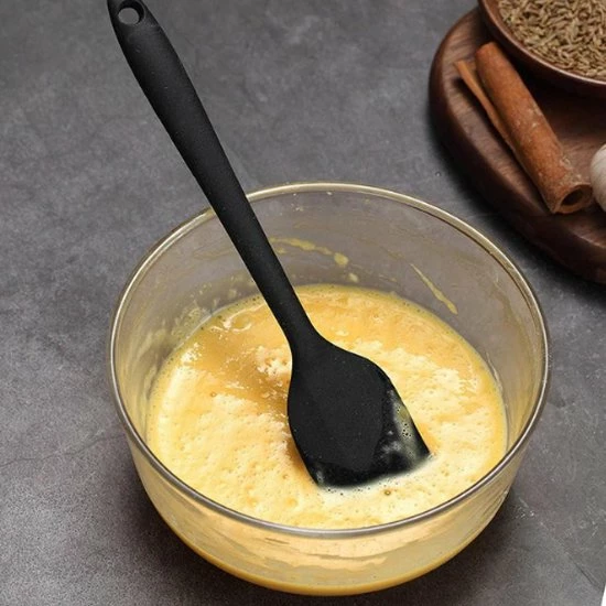 Superdealer Siliconen Spatel - Hittebestendig - Vaatwasserbestendig - BPA Vrij - Kookgerei - Pannenlikker - 21 Cm - Zwart - Afbeelding 3