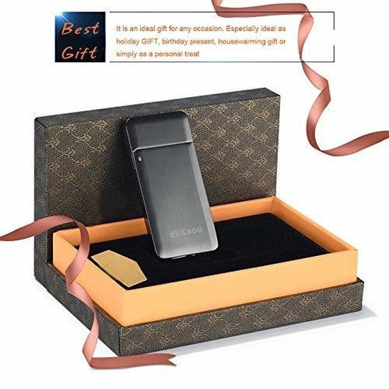 Dikaou USB Elektrische Aansteker - Vlamloze Aansteker - Geen Olie Of Gas - Milieuvriendelijk - Bestand Tegen De Wind - Makkelijk Oplaadbaar Aan Je Laptop Of PC - Gaat Lang Mee - Ideaal Cadeau Voor Rokende Vrienden - Afbeelding 2