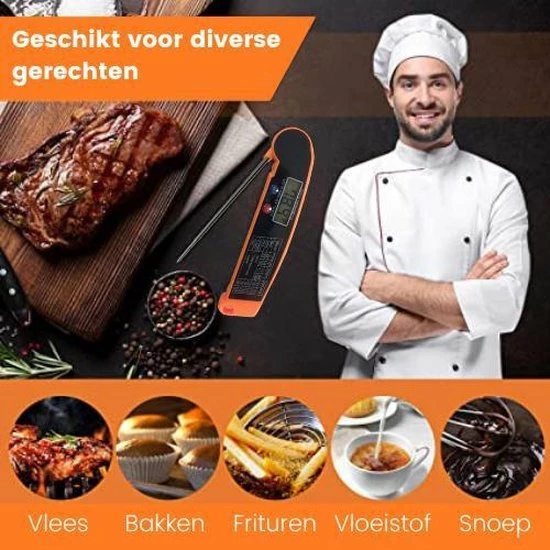 Promida Digitale Vleesthermometer Waterdicht - BBQ Thermometer - Kernthermometer - Suikerthermometer – Kookthermometer Voor Vloeistof - Afbeelding 7