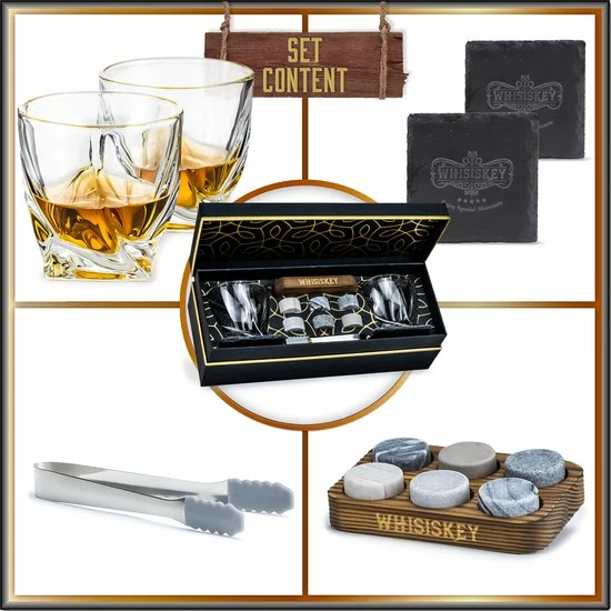 Whisiskey Luxe Whiskey Rocks Set - Whiskey Stones - 6 Stuks - IJstang - Herbruikbare IJsblokjes - Graniet Whiskey Stenen Voor Glazen - Accessoires - IJklontjes Steen - Drank Koeler - Cadeau Voor Man & Vrouw - Afbeelding 7