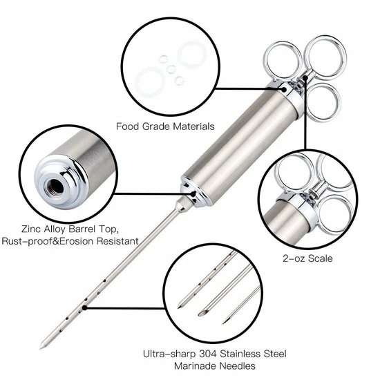 Nagtegaal Design Marinade Injector Set Met Accessoires In Opbergdoos - Afbeelding 10