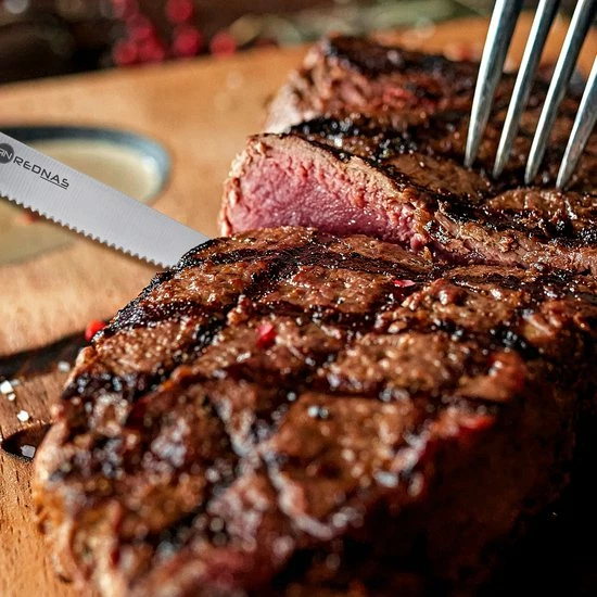 Rednas Steakmessen - Incl. Giftbox - Sinterklaas Cadeautjes - 6 Stuks - Luxe Geschenkset - RVS - Afbeelding 5