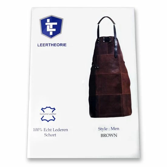 Leertheorie Leren Schort Luxe - Lederen Schort - BRUIN - Kokschort - Kookschort - BBQ Schort - Vaderdag - Stoer Cadeau Voor Man Vader Opa Papa - Afbeelding 5