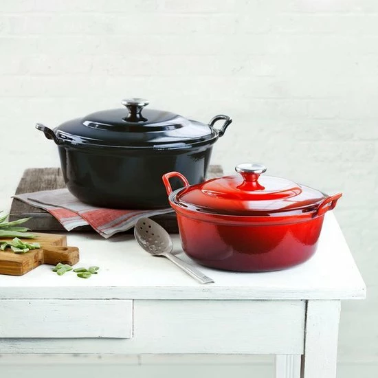 Le Creuset Faitout Braadpan - 4,9 L - Ø 28 Cm - Kersenrood - Afbeelding 4