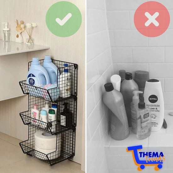 ThemaTrends® Ophangbare Fruitmanden Tot 24 Kilo - Fruit Basket - Zwart - Metaal - Bananenhouder - Afbeelding 12