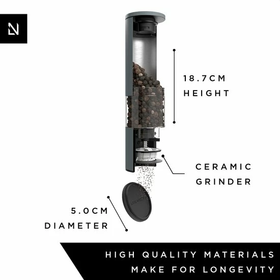 LARS NYSØM Zout- En Pepermolen Set 'Lagom' Matt Grey - Afbeelding 4