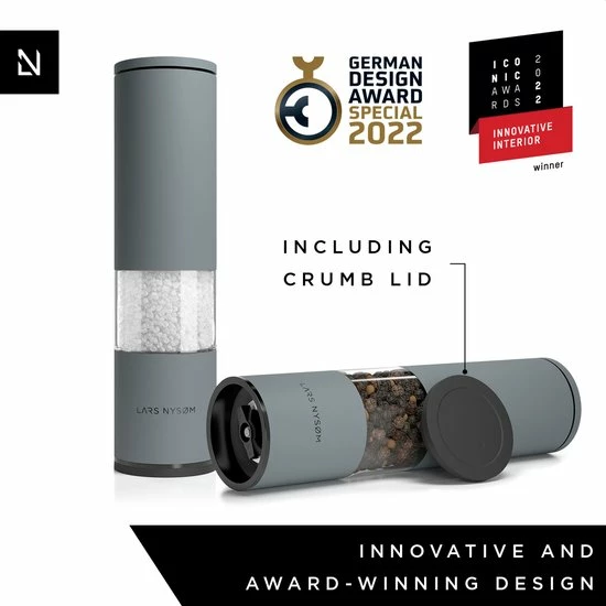 LARS NYSØM Zout- En Pepermolen Set 'Lagom' Matt Grey - Afbeelding 6