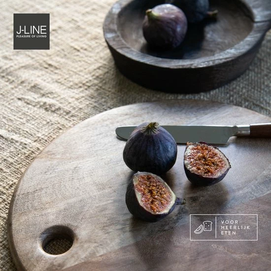 J-Line Snijplank Hout - Ronde Snijplank – Duurzaam Materiaal - 30x30x1.5 Cm – Mangohout - Afbeelding 4