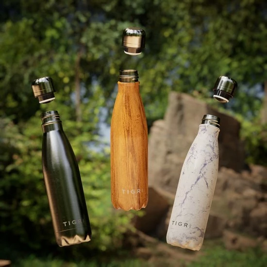 TIGR The Original - Drinkfles - Thermosfles - RVS - 500ml - Marmer - Met Afwasborstel - Afbeelding 7