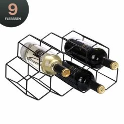 Live Deals Wijnrek Hexagon 9 Flessen | Flessenrek | Wijn Accessoires | Wijnkast | Wijnrek Metaal | Wijnrekken | Wijnfleshouder | Wijnhouder | Zwart