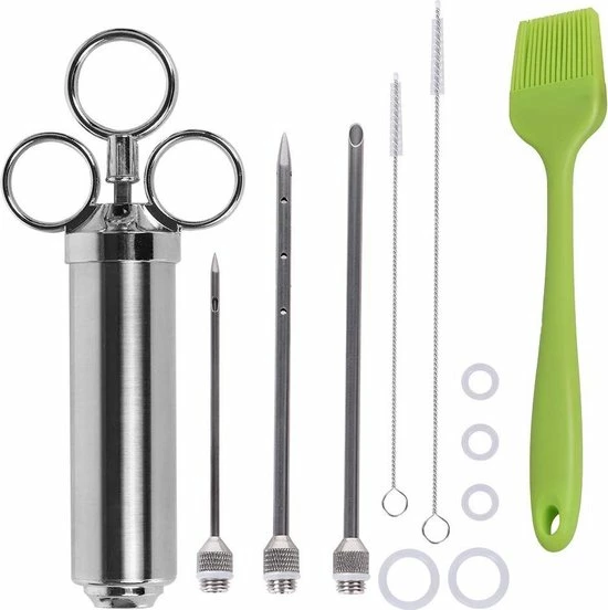 Nagtegaal Design Marinade Injector Set Met Accessoires In Opbergdoos - Afbeelding 5