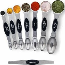 LYDO 8-Delige Magnetische Maatlepel Set RVS - Measuring Cups And Spoons - Maatschepjes - Vast & Vloeibaar