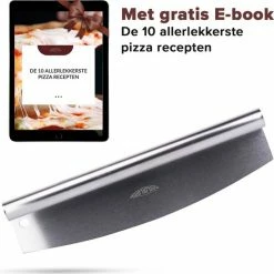 Nimma Pizzasnijder - Wiegemes - Pizzames - Pizza Cutter - Incl. E-Book - RVS