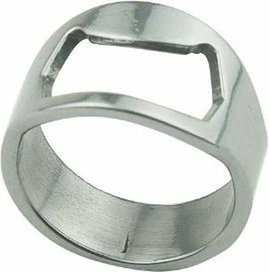 Merkloos Ring Bieropener Flessenopener | Zilverkleurig