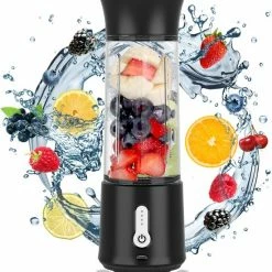 Merkloos Innovure Draagbare Mini Blender To Go - Portable Smoothie Maker - Draadloos - USB-C Oplaadbaar - 500ML Zwart