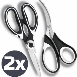 Keufens Keukenschaar | Set Van 2 | Vleesschaar | Vaatwasserbestendig | Links En Rechtshandig | RVS | Wildschaar | Gevogelteschaar