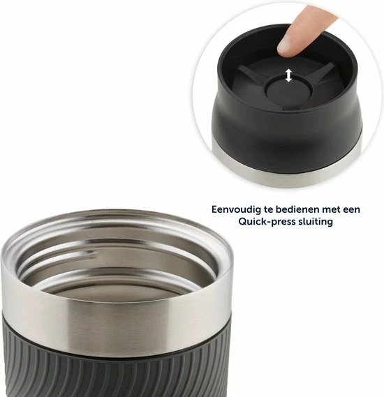 Blumtal Thermosbeker Classic - Lekvrij, BPA-Vrij En Vaatwasserbestendig - Hoge Kwaliteit Thermosfles Met Quick-Press Sluiting - Travel Mug 350 Ml - Berry - Roze - Afbeelding 3