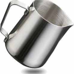 Merkloos Melkopschuimkan | RVS | 9 X 7,5 Cm | 350ml Melkkan | Met Interne Maatbeker