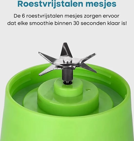 Proudproducts – Smoothie Blender – To-Go – Blender Voor Onderweg – USB Oplaadbaar – Blender – Smoothie – Compact – Draadloos - Zwart - Afbeelding 8