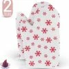 TAVAS Moois Sneeuwvlok 2 Stuks Ovenwanten Hittebestendige Ovenhandschoen Katoen | Rood, Wit | Kerst Cadeau Voor Haar, Christmas Gift | Thermolite Tot 220°C