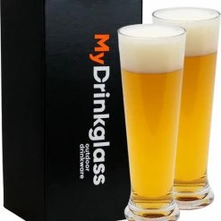 MyDrinkglass Plastic Bierglazen Kopenhagen | Bierglazen Plastic | 2 Stuks | Camping Glazen | Zero Waste | Herbruikbaar | Onbreekbare Bierglas | 300 Ml |