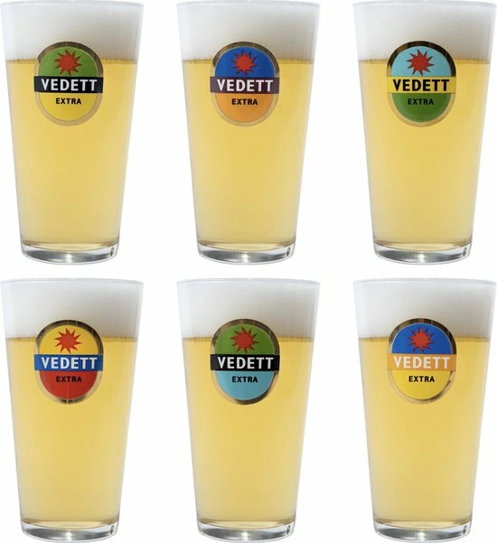 Vedett Extra Bierglas - 6 Stuks - 33 Cl - Afbeelding 2