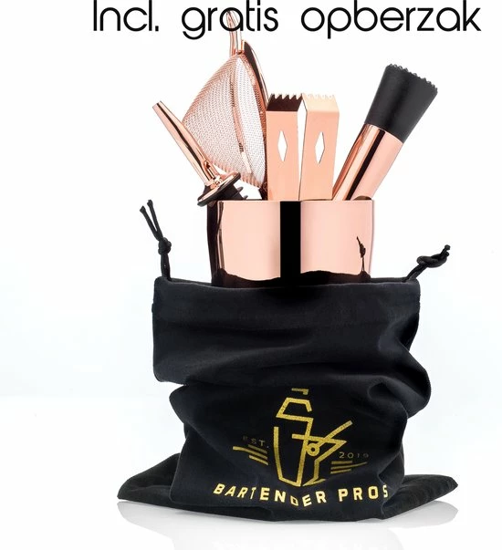 Cocktail Set Bartender Pros™ - Cocktail Shaker - 11-Delige Cocktailset - Boston Shaker - Cocktailshaker - Rose - RVS - Afbeelding 10
