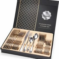 Luxecare Bestekset Zilver - 24-delig Bestek- 6 Persoons - Keuken