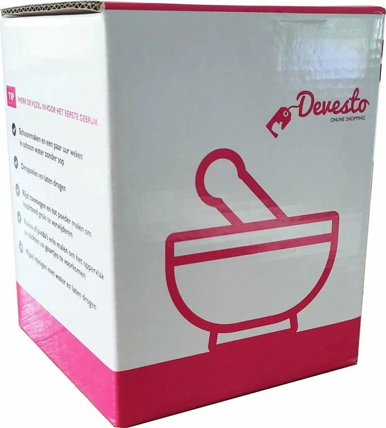 Devesto Vijzel Met Stamper - Ø 10,5 Cm - Marmer - Zwart - Mortier - Afbeelding 4