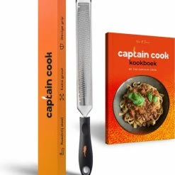 Captain Cook Rasp - Inclusief E-Kookboek, Kaasborstel En Beschermhoes - Handrasp - Kaasrasp