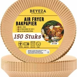 Beyeza Airfryer Bakpapier - Airfryer Accesoires - Airfryer Wegwerpbakjes (150 Stuks!)- Airfryer Papier Wegwerpbakjes - Airfryer Bakjes - ⌀20 Cm