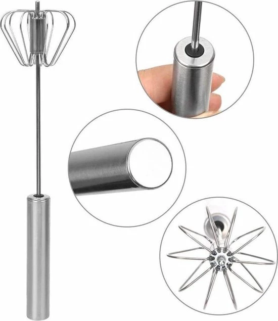 LOUZIR Semi Automatische Garde Van Roestvrij Staal - Beslag Klopper - Staafmixer - Mixer - Zilver - Afbeelding 11