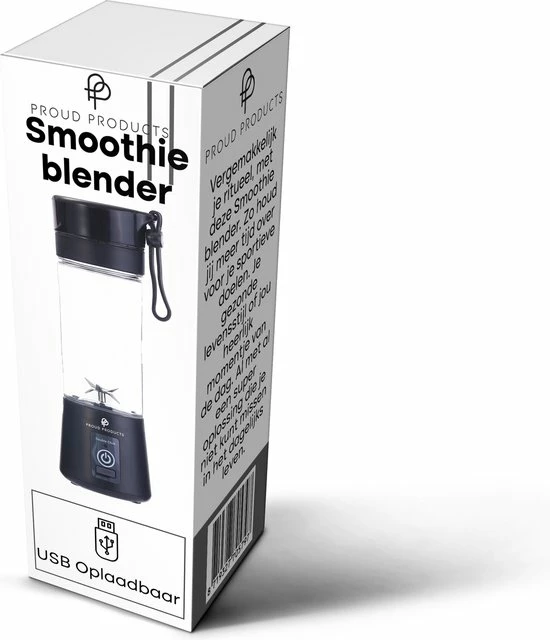 Proudproducts – Smoothie Blender – To-Go – Blender Voor Onderweg – USB Oplaadbaar – Blender – Smoothie – Compact – Draadloos - Zwart - Afbeelding 11