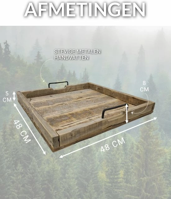 Inspiring Minds Dienblad Vierkant Hout 48 Cm Dienbladvierkant Met Handvatten - Afbeelding 8
